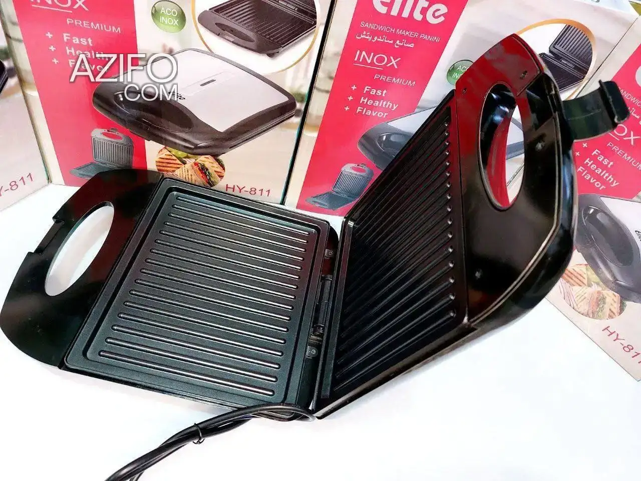 Elite HY-811 Sandwich Maker Panini En INOX Grille Viande à Casablanca in Casablanca, MOROCCO | Azifo