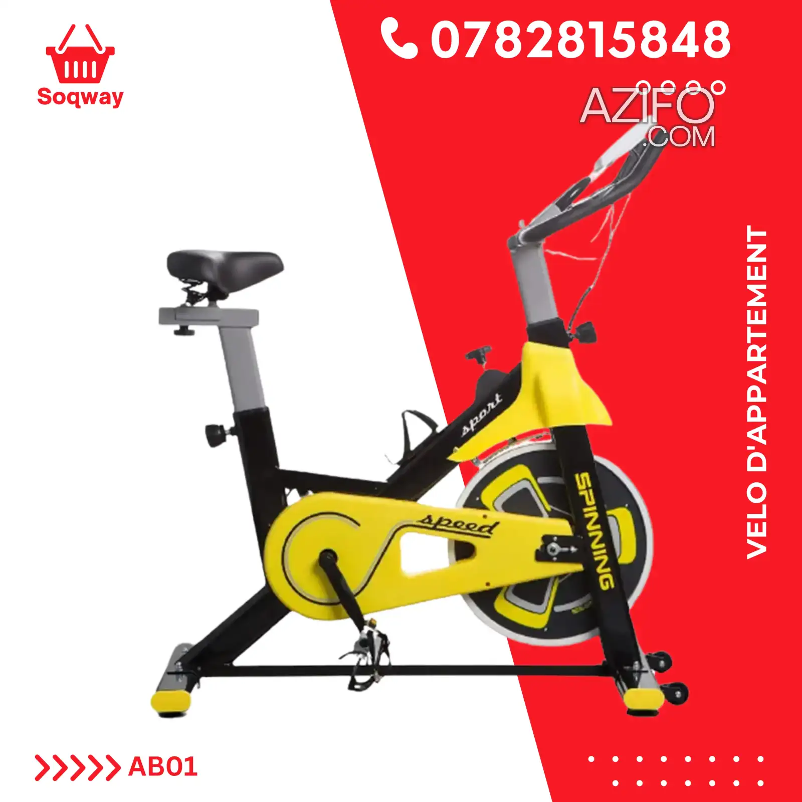 Vélo Spinning Q3 - AB01 – vélo pour l’entraînement à domicile in الدار البيضاء, MOROCCO | Azifo