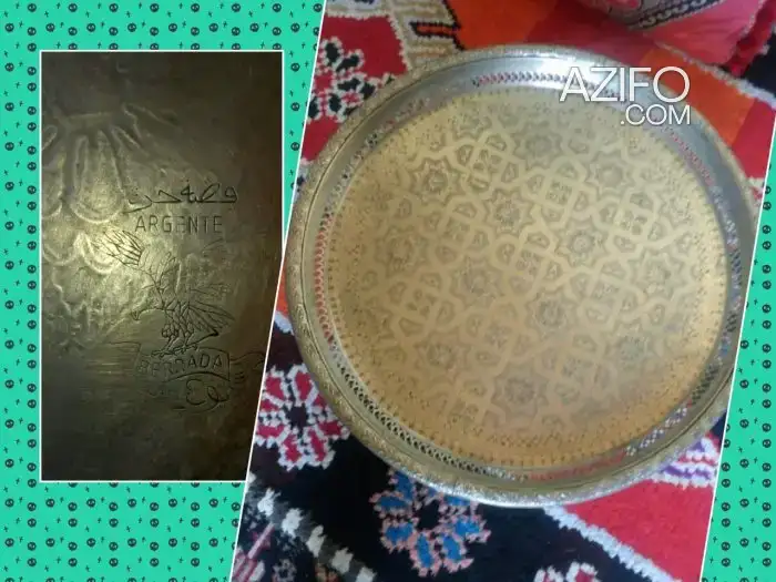 صينية اثرية قديمة من الفضة بعمر يزيد على 50 سنة in El Kelâa des Sraghna, MOROCCO | Azifo
