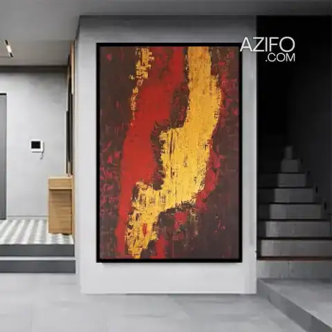 Original Abstract Painting — Shqouq Al-Rouh in Red and Black in Casablanca, MOROCCO | Azifo