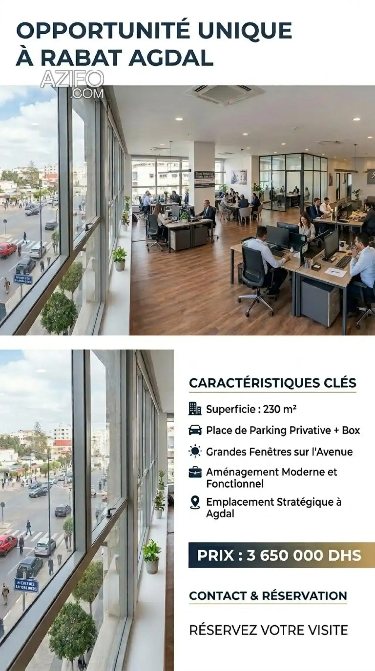 Bureau à vendre à Rabat – 230 m² in الرباط, MOROCCO | Azifo