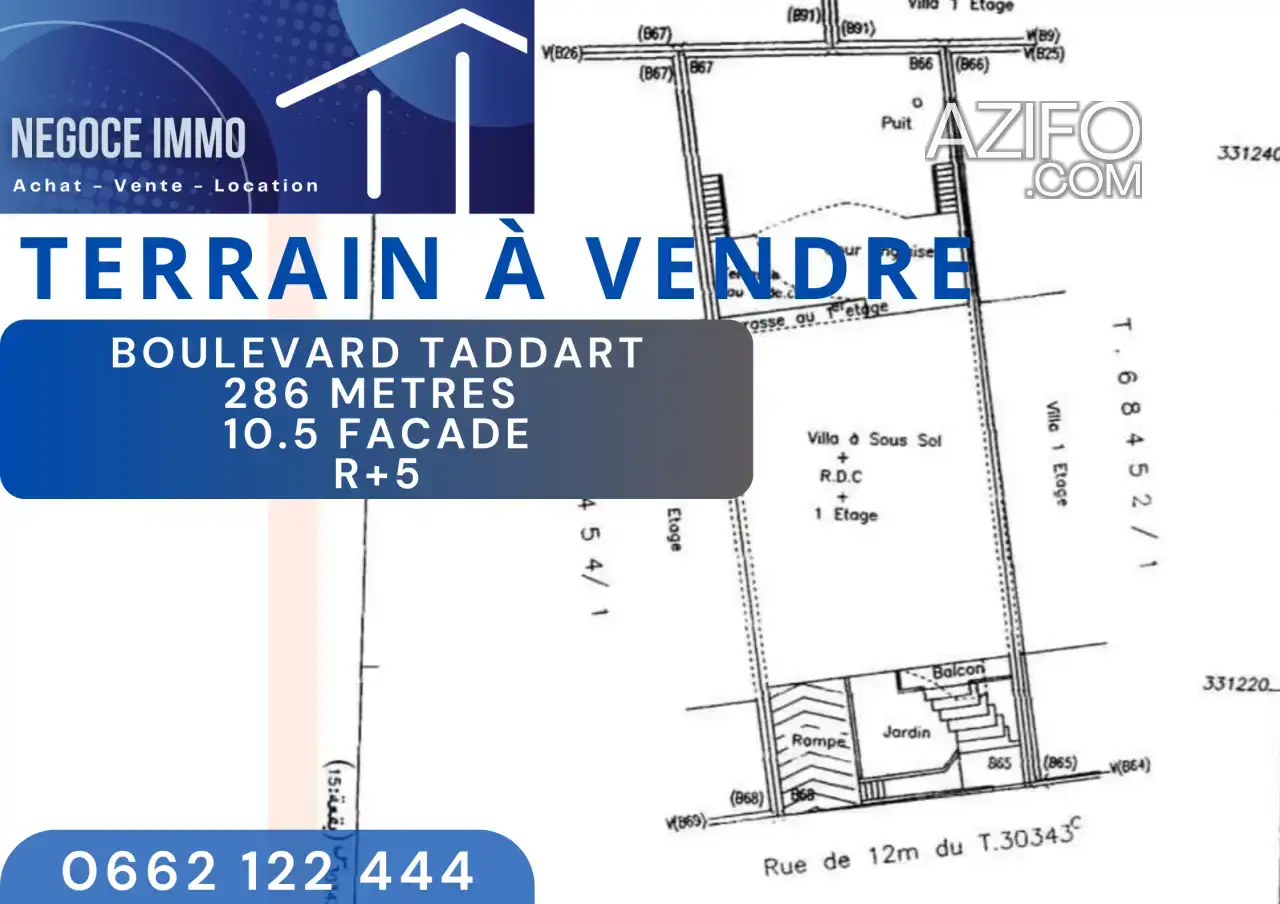 Terrain à vendre à Casablanca – 286 m² in الدار البيضاء, MOROCCO | Azifo