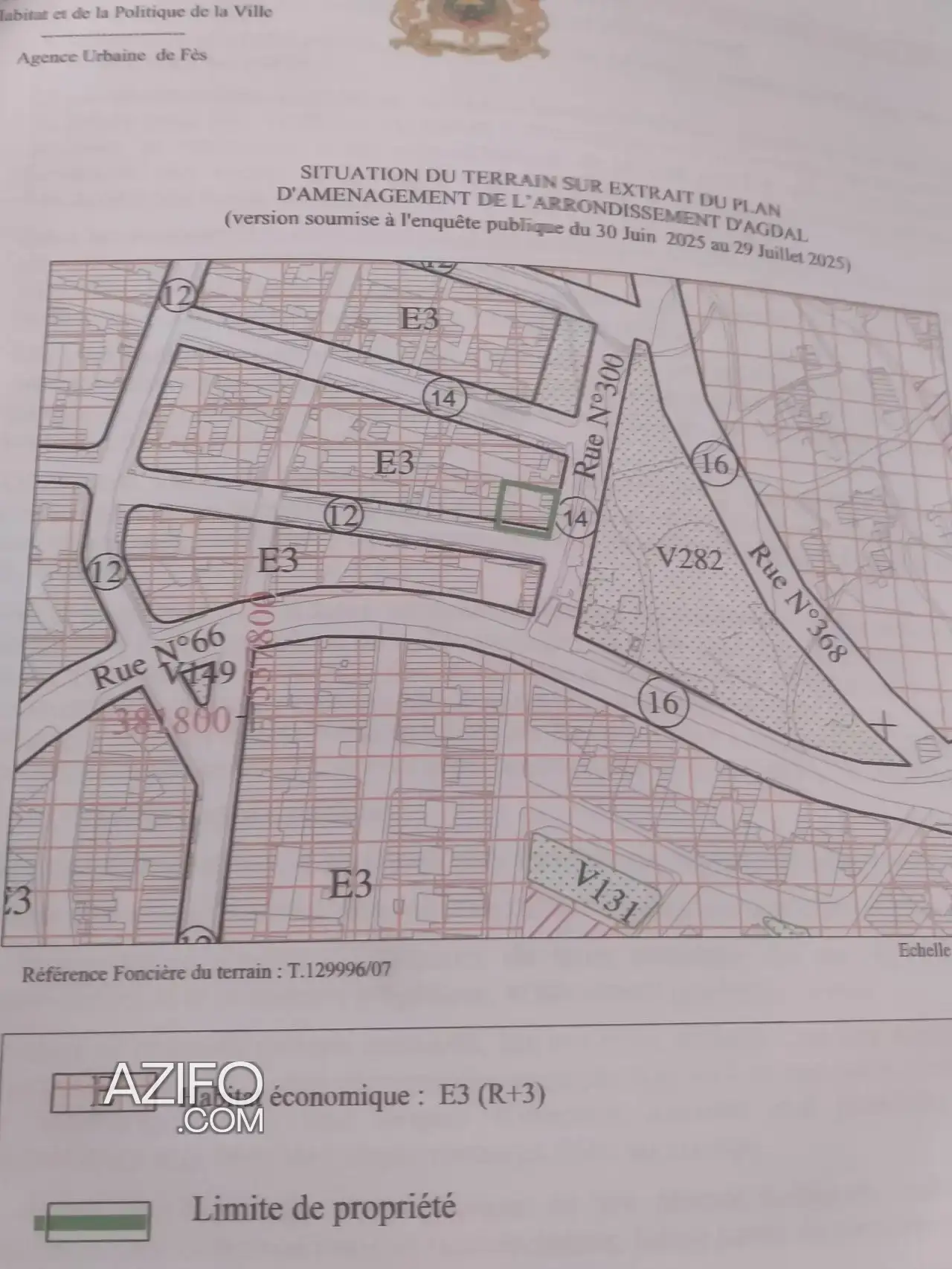 Terrain titré à vendre à Fès – 269 m² in فاس, MOROCCO | Azifo