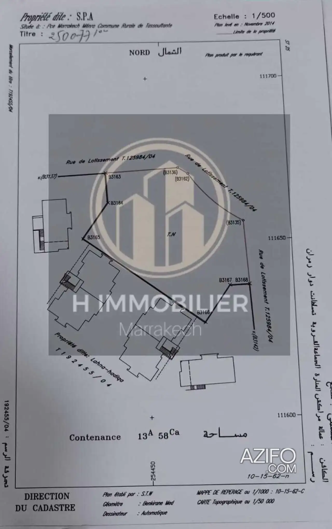 Terrain titré à vendre à Marrakech – 1 353 m² in مراكش, MOROCCO | Azifo