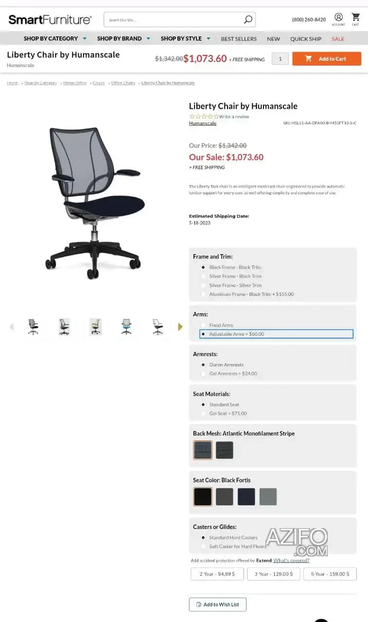 Chaise de travail humanscale liberty noir à Mohammedia in المحمدية, MOROCCO | Azifo