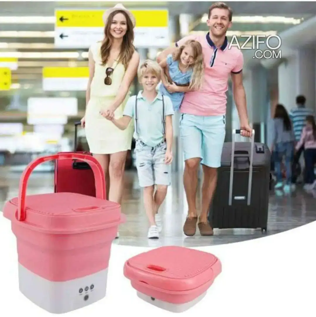 Mini Machine à Laver Pliante Portable - Idéale pour Voyage et Camping, Couleur Rose ألة الغسيل المحمولة و القابلة للطي à Casablanca in Casablanca, MOROCCO | Azifo
