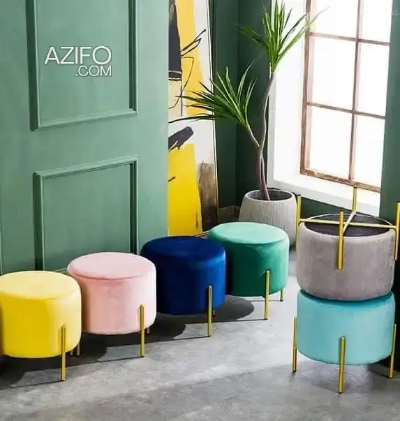 Tabouret Rond en velour à Casablanca in الدار البيضاء, MOROCCO | Azifo