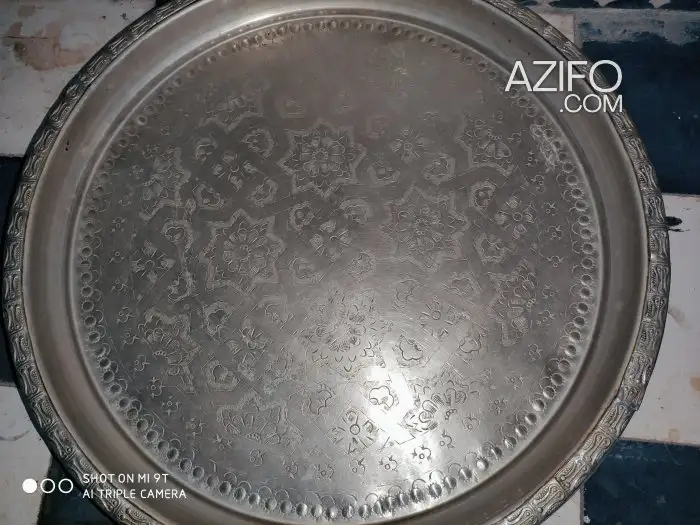 صينية فضة الحرة خالصة قديمة لهواة الأواني والمقتنيات in Kénitra, MOROCCO | Azifo